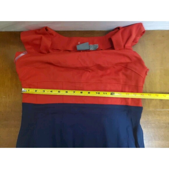 Girls From Savoy Anthropologie Red and Blue Colorblock Ponte Knit Dress Size 12 - Picture 8 of 11